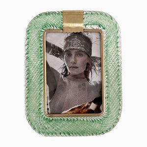 Grüner italienischer Bilderrahmen aus Muranoglas, 1990er