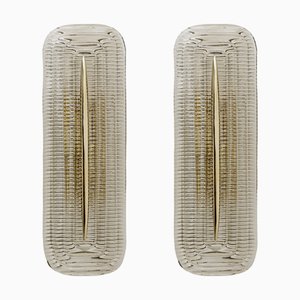 Große moderne italienische Wandleuchten aus Muranoglas & Messing, 2000, 2 . Set