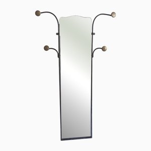 Französischer Mid-Century Spiegel mit Garderobe