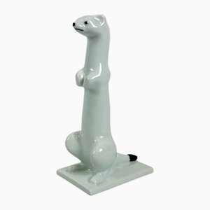 Figurine Hermine en Porcelaine par Tor Vaa pour Porsgrund, 1960s