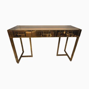 Table Console Vintage en Verre de Fontana Arte, 1950s