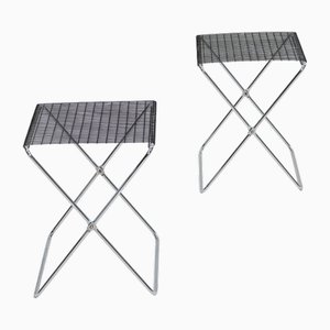 Vintage Italian Folding Stools by De Marco & Rebolini for Robots, 1970s, Set of 2