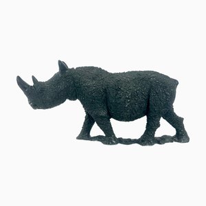 Figurine Springstone Rhino du Zimbabwe Shona Art Vintage, 1970s