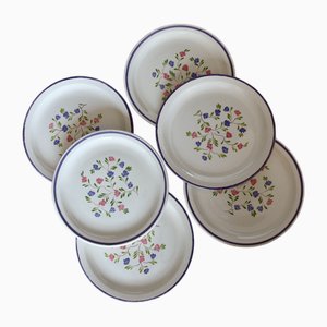 Vintage Porcelain Dessert Plates, 1980s, Set of 6