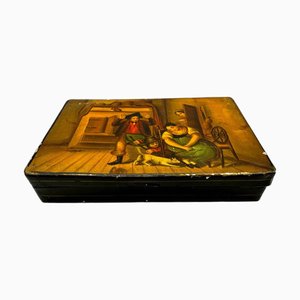 19th Century Stobwasser Box with Hidden Erotic Scene with Double Lid