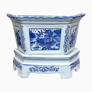 Chinese Orchid Planter with Landscape and Floral Decor, 2022