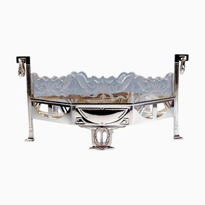 Art Nouveau Silver Jardiniere with Glass Liner from H. Meyen & Co., Germany, 1890s