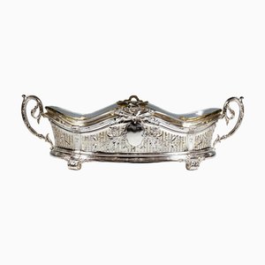 Jardinière Art Nouveau en Argent et Verre de Bruckmann & Sons, Allemagne, 1890s