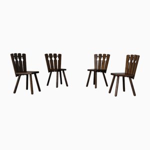 Oak Dining Chairs, Europe, 1960s, Set of 4