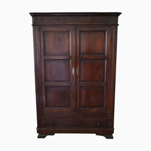 Brauner Vintage Kleiderschrank aus Holz