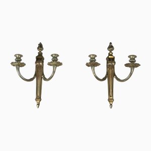 Louis XVI Style Bronze Wall Lights, Set of 2