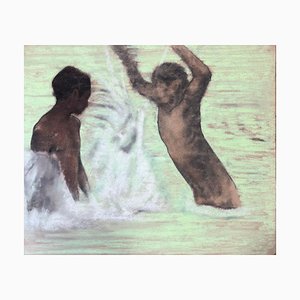 Ilia Balavadze, Free Boys 1, 2023, Dry Pastel on Paper