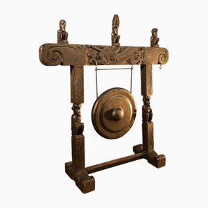 Gong Africain Vintage en Bois de Wengé