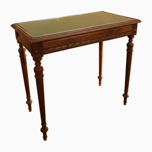 Table Console en Chêne avec Plateau en Velours, 19ème Siècle