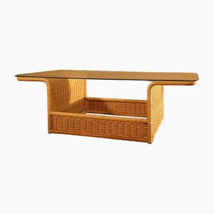 Mid-Century Rattan Coffee Table