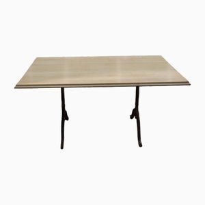 Dining Table with Maple Table Top and Cast Iron Legs