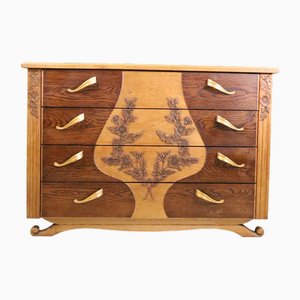 Commode à Tiroirs Mid-Century en Chêne