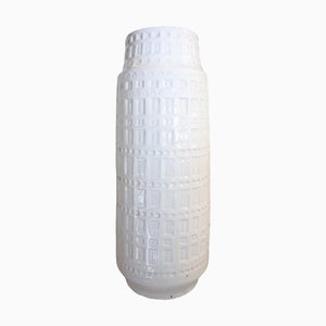 Vase Blanc de Scheurich, Allemagne de l'Ouest