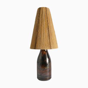 Brown Stoneware Table Lamp by Carl-Harry Stålhane, Designhuset, Sweden, 1960s