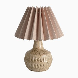 Braune Mid-Century Tischlampe aus gesprenkeltem Steingut von Ego, Schweden, 1960er