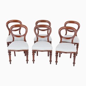 Victorian Dining Chairs in Mahogany Diners, 1860s, Set of 6
