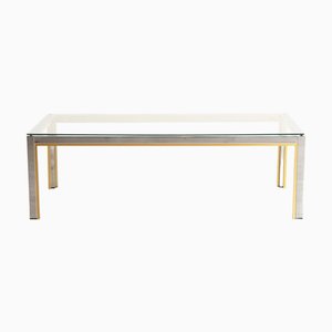 Vintage Chrome & Brass Coffee Table by Renato Zevi, Italy, 1975