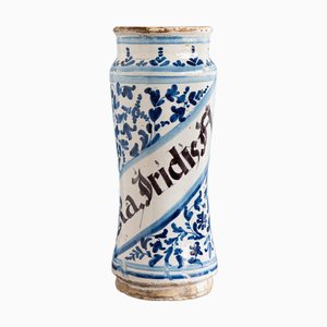 Blaues & weißes Albarello Glas, 18. Jh
