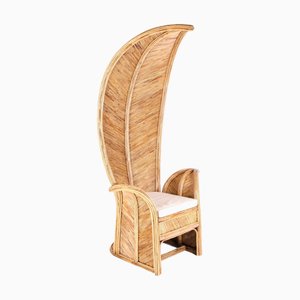 Large Rattan Palm Lounge Chair