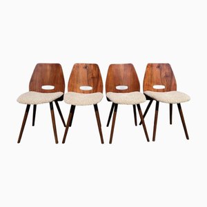 Mid-Century Art Deco Dining Chairs by František Jirák for Tatra Nabytok, Set of 4