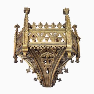 Neo-Gothic Brass Hanging Flower Stand