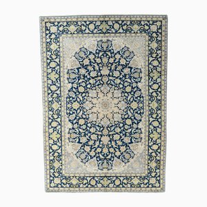 Kashan Orientteppich in Blau & Creme
