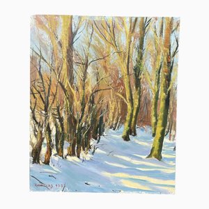 Peinture Paysage De Tony Reniers, 1982, Medium-Density Fibreboard (Mdf)