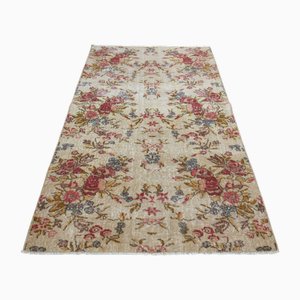 Petit Tapis Oushak Floral Vintage, Turquie, 1970s