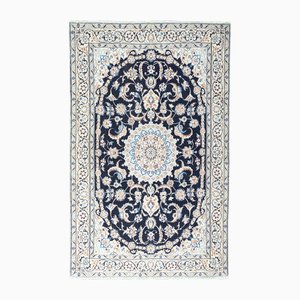 Hand-Knotted Nain 9La Rug with Weave & Silk Content