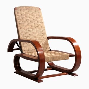 Fauteuil Inclinable Vintage en Acajou, Italie, 1950s