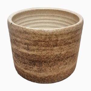 Pot de Fleur Vintage en Faïence Marron, 1950s