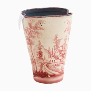 Umbrella Stand in Hand-Painted Glazed Terracotta