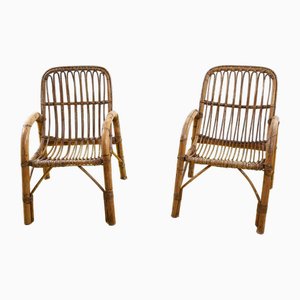 Fauteuils en Bambou, 1970s, Set de 2