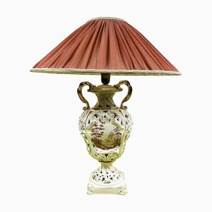 Vintage Ceramic Lamp with Fabric Lampshade