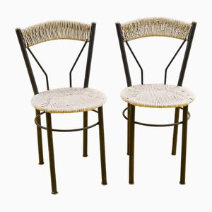 Wicker Metal Chairs, Set of 2