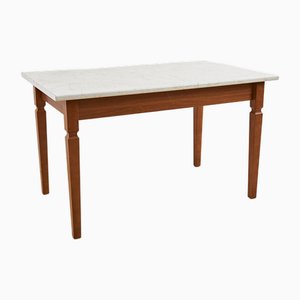 Dining Table with Marble Effect Top