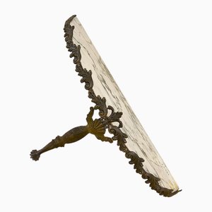 Metal Console Shelf with Marble Top