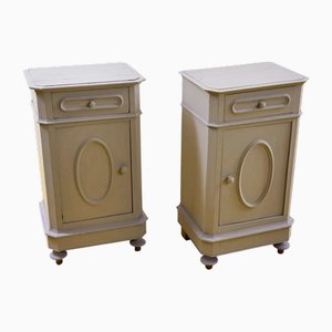 Dove Gray Bedside Tables, 1930s, Set of 2