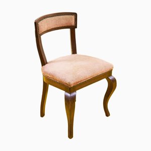 Vintage Stuhl aus Holz mit Stoffbezug in Rosa