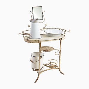 Console Toilet with Basins and Mirror