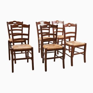 Rustic and Wooden Chairs, Set of 6