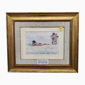Walter Piacesi, Watercolour, Framed