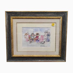 Walter Piacesi, Watercolour, Framed