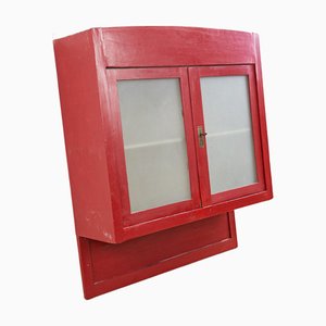 Mobiletto da cucina vintage laccato rosso