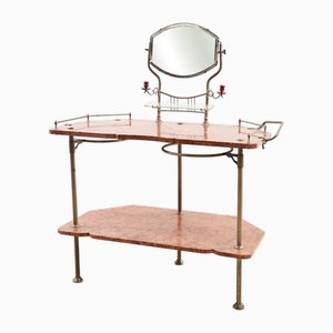 Vintage Toilettentisch aus Rosa Marmor, 1920er